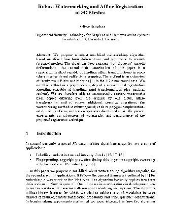 خرید و دانلود نسخه کامل کتاب Robust Watermarking and Affine Registration of 3D Meshes