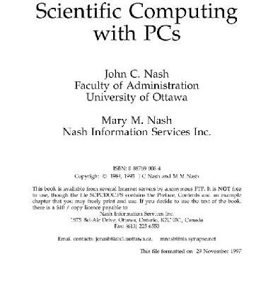 خرید و دانلود نسخه کامل کتاب Scientific Computing with PCs