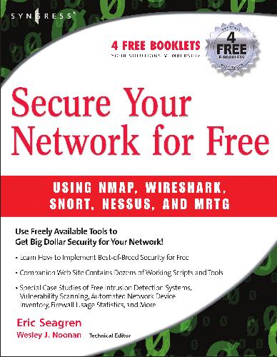 خرید و دانلود نسخه کامل کتاب Secure Your Network For Free : Using Nmap, Wireshark, Snort, Nessus, and MRGT_6882a2a72a774.jpeg خرید و دانلود نسخه کامل کتاب Secure Your Network For Free : Using Nmap, Wireshark, Snort, Nessus, and MRGT