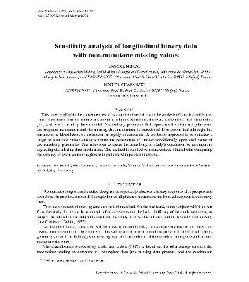 خرید و دانلود نسخه کامل کتاب Sensitivity analysis of longitudinal binary data with non-monotone missing values (2004)(en)(14s)