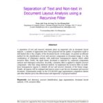 خرید و دانلود نسخه کامل کتاب Separation of Text and Non-text in Document Layout Analysis using a Recursive Filter