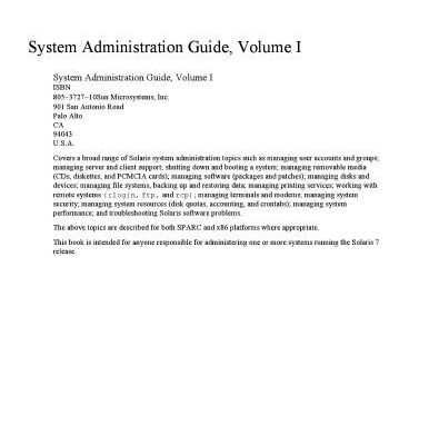 خرید و دانلود نسخه کامل کتاب Solaris: System Administration Guide: No.7