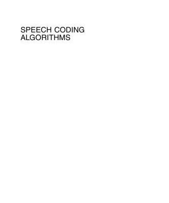 خرید و دانلود نسخه کامل کتاب Speech Coding Algorithms: Foundation and Evolution of Standardized Coders