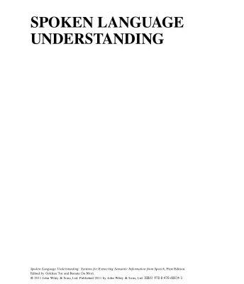 خرید و دانلود نسخه کامل کتاب Spoken Language Understanding: Systems for Extracting Semantic Information from Speech