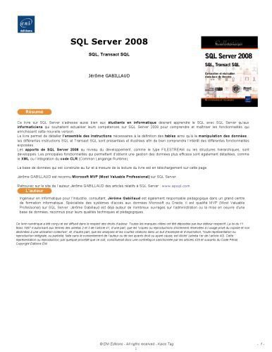 خرید و دانلود نسخه کامل کتاب SQL Server 2008 – SQL, Transact SQL – Conception et réalisation d’une base de données_6866f91445438.jpeg خرید و دانلود نسخه کامل کتاب SQL Server 2008 – SQL, Transact SQL – Conception et réalisation d’une base de données