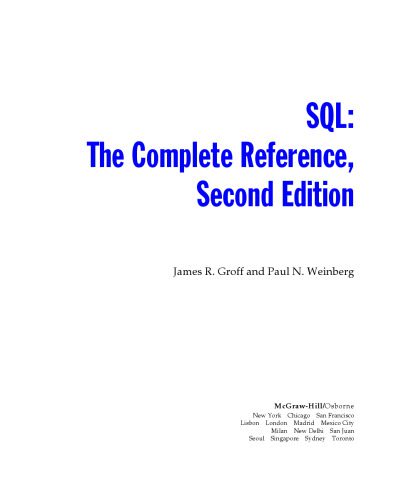 خرید و دانلود نسخه کامل کتاب SQL : the complete reference_68679c19467f1.jpeg خرید و دانلود نسخه کامل کتاب SQL : the complete reference