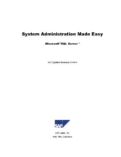 خرید و دانلود نسخه کامل کتاب System Administration Made Easy 4.6A/B: SQL Server by SAP Labs, Inc_6885d3db14462.jpeg خرید و دانلود نسخه کامل کتاب System Administration Made Easy 4.6A/B: SQL Server by SAP Labs, Inc