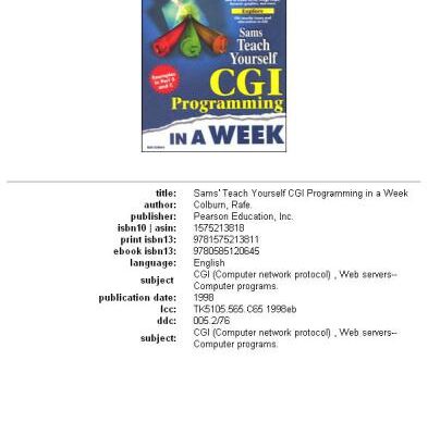 خرید و دانلود نسخه کامل کتاب Teach Yourself – CGI Programming in a Week