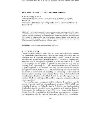 خرید و دانلود نسخه کامل کتاب Teaching genetic algorithm using MATLAB