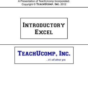 خرید و دانلود نسخه کامل کتاب TeachUcomp. Introductory Excel