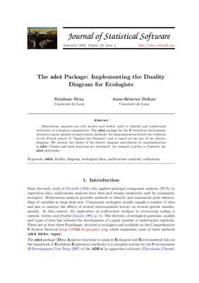 خرید و دانلود نسخه کامل کتاب The ade4 Package: Implementing the Duality Diagram for Ecologists + Code_6879733879f61.jpeg خرید و دانلود نسخه کامل کتاب The ade4 Package: Implementing the Duality Diagram for Ecologists + Code