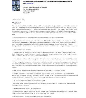 خرید و دانلود نسخه کامل کتاب The Build Master: Microsoft’s Software Configuration Management Best Practices