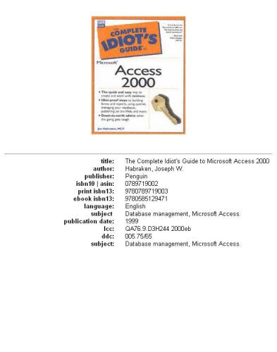خرید و دانلود نسخه کامل کتاب The complete idiot’s guide to Microsoft Access 2000_6866ef8cab47a.jpeg خرید و دانلود نسخه کامل کتاب The complete idiot’s guide to Microsoft Access 2000
