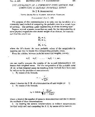 خرید و دانلود نسخه کامل کتاب The invalidity of a common used method for computing a certain probable error
