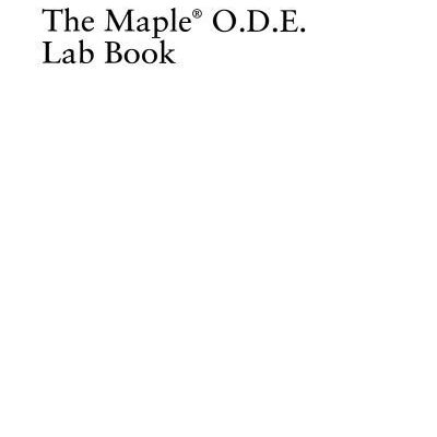 خرید و دانلود نسخه کامل کتاب The Maple® O.D.E. Lab Book