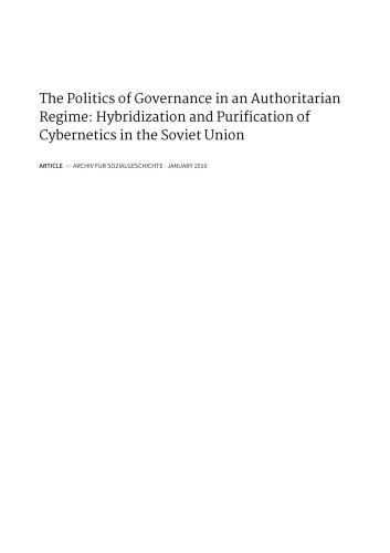 خرید و دانلود نسخه کامل کتاب The Politics of Scientific Governance in an Authoritarian Regime: Purification and Hybridisation of Soviet Cybernetics_686397d005d62.jpeg خرید و دانلود نسخه کامل کتاب The Politics of Scientific Governance in an Authoritarian Regime: Purification and Hybridisation of Soviet Cybernetics