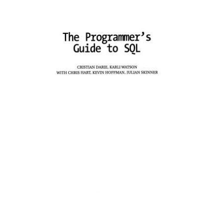 خرید و دانلود نسخه کامل کتاب The Programmer’s Guide to SQL