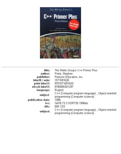 خرید و دانلود نسخه کامل کتاب The Waite Group’s C++ Primer Plus (The Waite Group)_687678a16b78a.jpeg خرید و دانلود نسخه کامل کتاب The Waite Group’s C++ Primer Plus (The Waite Group)