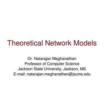 خرید و دانلود نسخه کامل کتاب Theoretical Network Models