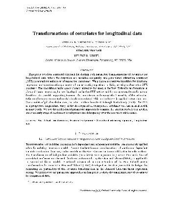 خرید و دانلود نسخه کامل کتاب Transformations of covariates for longitudinal data