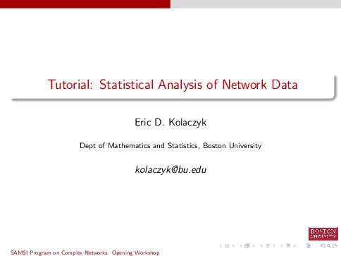 خرید و دانلود نسخه کامل کتاب Tutorial: Statistical Analysis of Network Data_68653e91221e5.jpeg خرید و دانلود نسخه کامل کتاب Tutorial: Statistical Analysis of Network Data