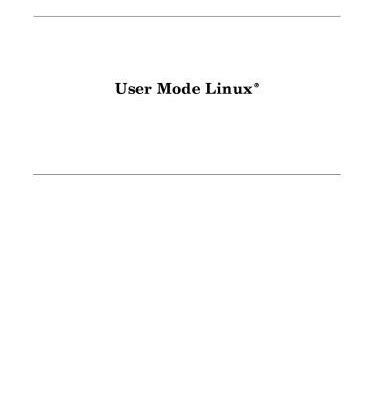 خرید و دانلود نسخه کامل کتاب User Mode Linux
