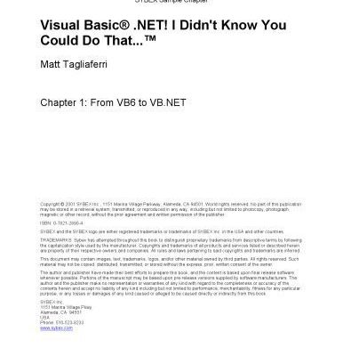 خرید و دانلود نسخه کامل کتاب Visual Basic.NET – From VB6 to VB.NET
