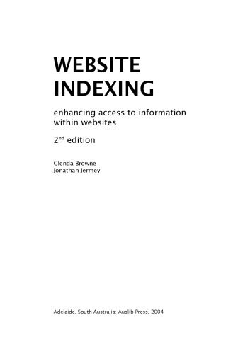 خرید و دانلود نسخه کامل کتاب Website indexing : enhancing access to information within websites_68643385b766e.jpeg خرید و دانلود نسخه کامل کتاب Website indexing : enhancing access to information within websites