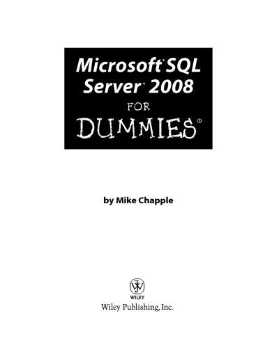 خرید و دانلود نسخه کامل کتاب Wiley Microsoft SQL Server 2008 for Dummies_6867046733714.jpeg خرید و دانلود نسخه کامل کتاب Wiley Microsoft SQL Server 2008 for Dummies