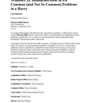 خرید و دانلود نسخه کامل کتاب Windows XP Headaches: How to Fix Common (and Not So Common) Problems in a Hurry