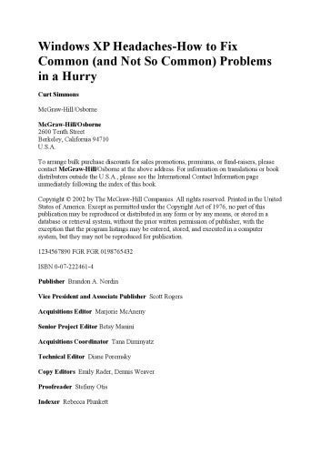 خرید و دانلود نسخه کامل کتاب Windows XP Headaches: How to Fix Common (and Not So Common) Problems in a Hurry_686d31ffbe7b0.jpeg خرید و دانلود نسخه کامل کتاب Windows XP Headaches: How to Fix Common (and Not So Common) Problems in a Hurry