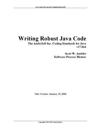 خرید و دانلود نسخه کامل کتاب Writing Robust Java Code : The AmbySoft Inc. Coding Standards for Java v17.01d_687a2c58d950b.jpeg خرید و دانلود نسخه کامل کتاب Writing Robust Java Code : The AmbySoft Inc. Coding Standards for Java v17.01d