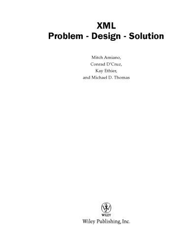 خرید و دانلود نسخه کامل کتاب XML problem, design, solution_686503c9747a7.jpeg خرید و دانلود نسخه کامل کتاب XML problem, design, solution