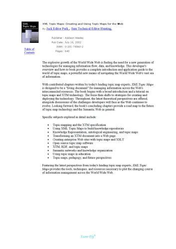 خرید و دانلود نسخه کامل کتاب XML Topic Maps: Creating and Using Topic Maps for the Web_6883e129bf9ee.jpeg خرید و دانلود نسخه کامل کتاب XML Topic Maps: Creating and Using Topic Maps for the Web