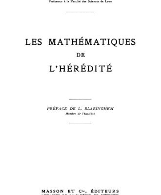 خرید و دانلود نسخه کامل کتاب Les mathématiques de l'hérédité