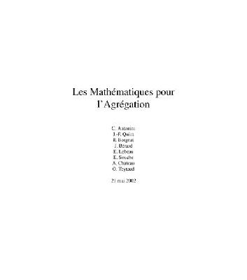 خرید و دانلود نسخه کامل کتاب Les Mathematiques pour l'agregation