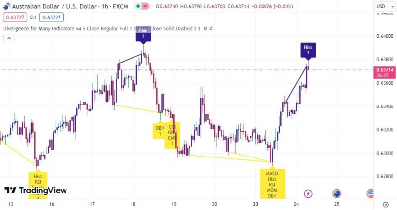 خرید و دانلود اندیکاتور تشخیص واگرایی خودکار در تریدینگ ویو با نام Divergence for many Indicators - تصویر 4