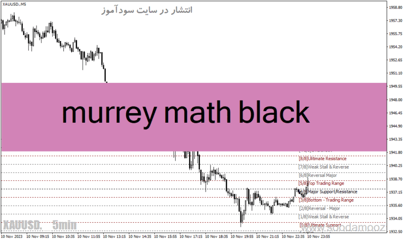 خرید و دانلود دانلود اندیکاتور تشخیص خطوط حمایت و مقاومت برای متاتریدر4 با نام murrey math black - تصویر 2