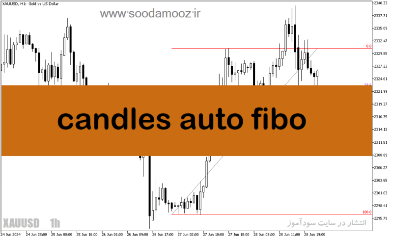 خرید و دانلود دانلود اندیکاتور فیبوناچی اتوماتیک در متاتریدر5 با نام candles auto fibo - تصویر 2