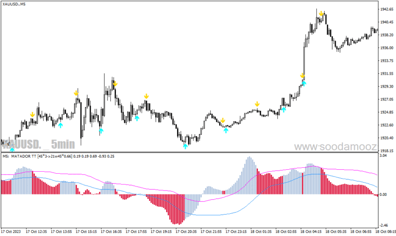 خرید و دانلود دانلود بهترین اندیکاتور برای سیگنال در متاتریدر4 با نام matador indicator - تصویر 3