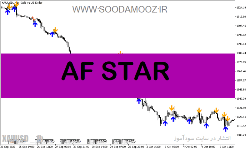 خرید و دانلود دانلود بهترین اندیکاتور برای نوسان گیری فارکس مخصوص متاتریدر5 با نام AF STAR - تصویر 2