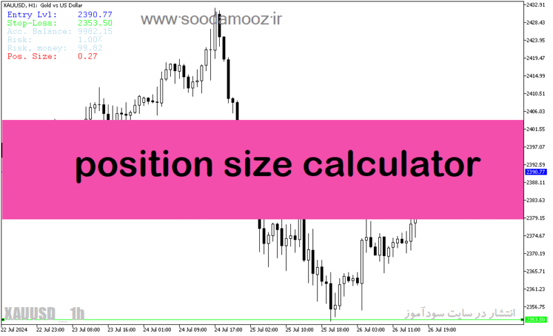 خرید و دانلود دانلود نرم افزار مدیریت سرمایه فارکس در متاتریدر5 با نام position size calculator - تصویر 2