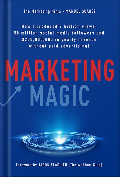 225-New-PNG-Version-47-7.jpg خرید و دانلود نسخه کامل کتاب Marketing Magic: How I produced 7 billion views, 50 million social media followers and $250,000,000 in yearly revenue without paid advertising! by Manuel Suarez PDF - تصویر 1