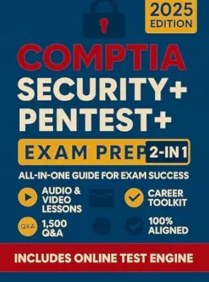 خرید و دانلود نسخه کامل کتاب CompTIA SECURITY+ & PENTEST+ Exam Prep (2-in-1): The Most Complete and Powerful Guide [VIDEO & AUDIO +LABS + FULL-LENGHT TESTS + CAREER & RESUME GUIDE + WEEKLY DRILLS & EXAM SIMULATOR]
