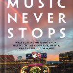 خرید و دانلود نسخه کامل کتاب The Music Never Stops: What Putting on 10,000 Shows Has Taught Me About Life, Liberty, and the Pursuit of Magic by Peter Shapiro PDF