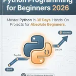 خرید و دانلود نسخه کامل کتاب Python Programming for Beginners 2026: The Complete Step-by-Step Guide to Master Python in 30 Days with Hands-On Projects, Real-Life Examples, and Practical Exercises