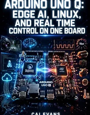 خرید و دانلود نسخه کامل کتاب ARDUINO UNO Q: EDGE AI, LINUX, AND REAL TIME CONTROL ON ONE BOARD: Build Machine Vision, Voice Recognition, and IoT Projects with Qualcomm Dragonwing, STM32 MCU, and Arduino App Lab