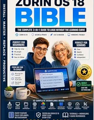 خرید و دانلود نسخه کامل کتاب Zorin OS 18 Bible: The Complete 3-in-1 Guide to Linux Without the Learning Curve — From Windows Migration to Desktop Mastery, Security, and Everyday Productivity for Beginners, Seniors and Switchers