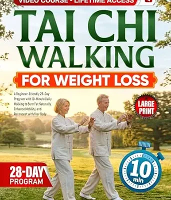 خرید و دانلود نسخه کامل کتاب زبان اصلی Tai Chi Walking for Weight Loss: A Beginner-Friendly 28-Day Program with 10-Minute Daily Walking to Burn Fat Naturally, Enhance Mobility, and Reconnect with Your Body | دانلود کتاب خارجی